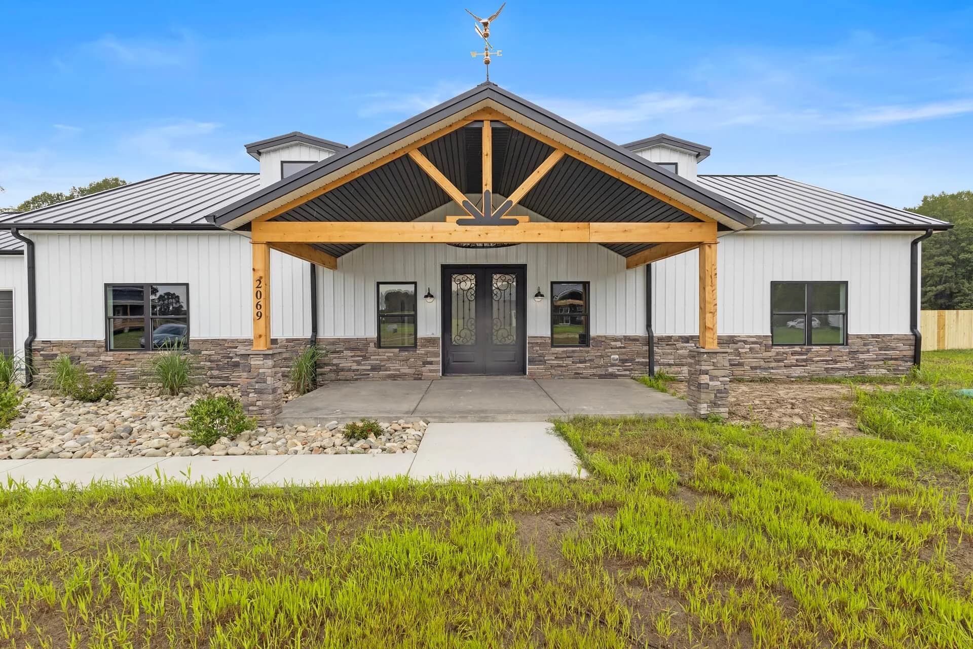 A custom barndominium on acreage in Virginia